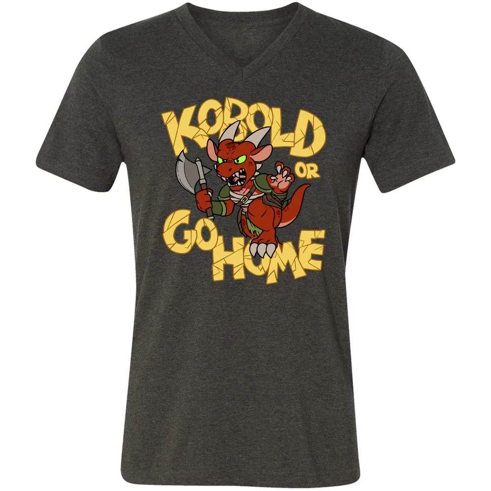 Kobold Or Go Home Unisex V-Neck T-Shirt - Dark Grey Heather - 8