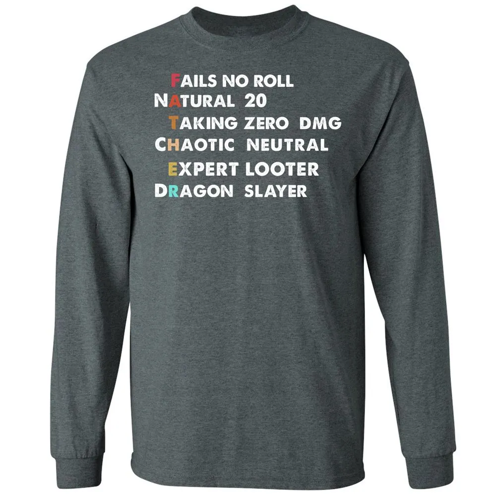 Father D&D Long Sleeve T-Shirt - Dark Heather - 15