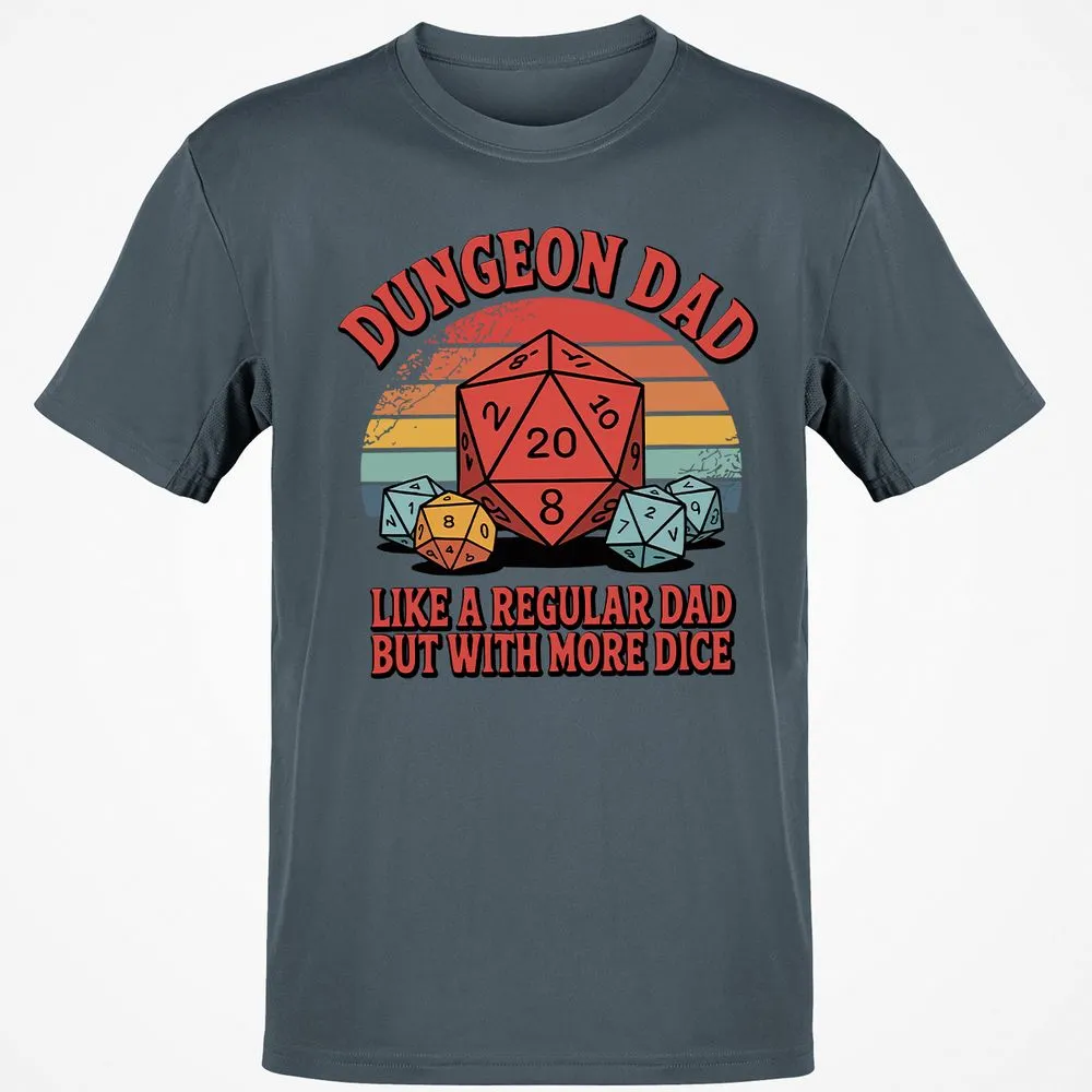 Dungeon Dad With More Dice Classic Unisex T-Shirt - Charcoal - 3