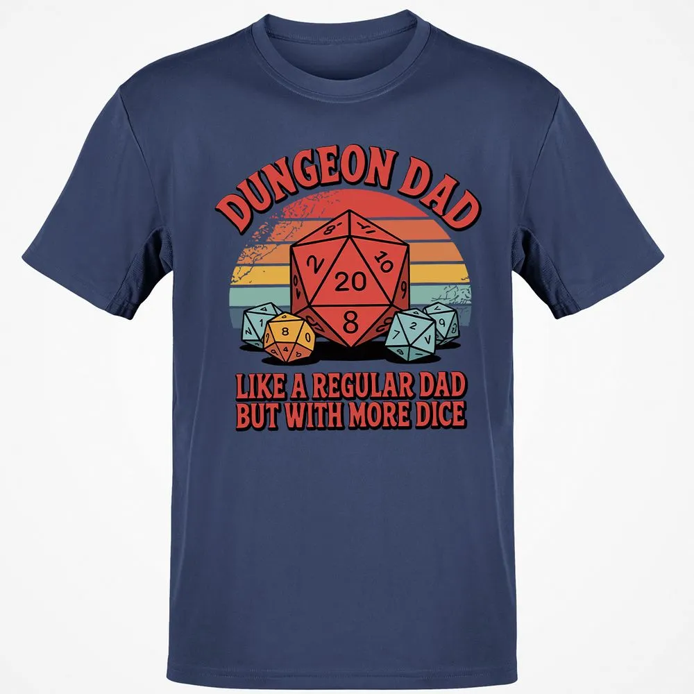 Dungeon Dad With More Dice Classic Unisex T-Shirt - Navy - 7