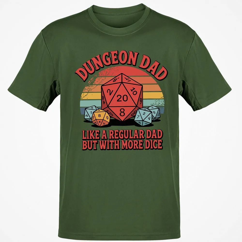 Dungeon Dad With More Dice Classic Unisex T-Shirt - Military Green - 6
