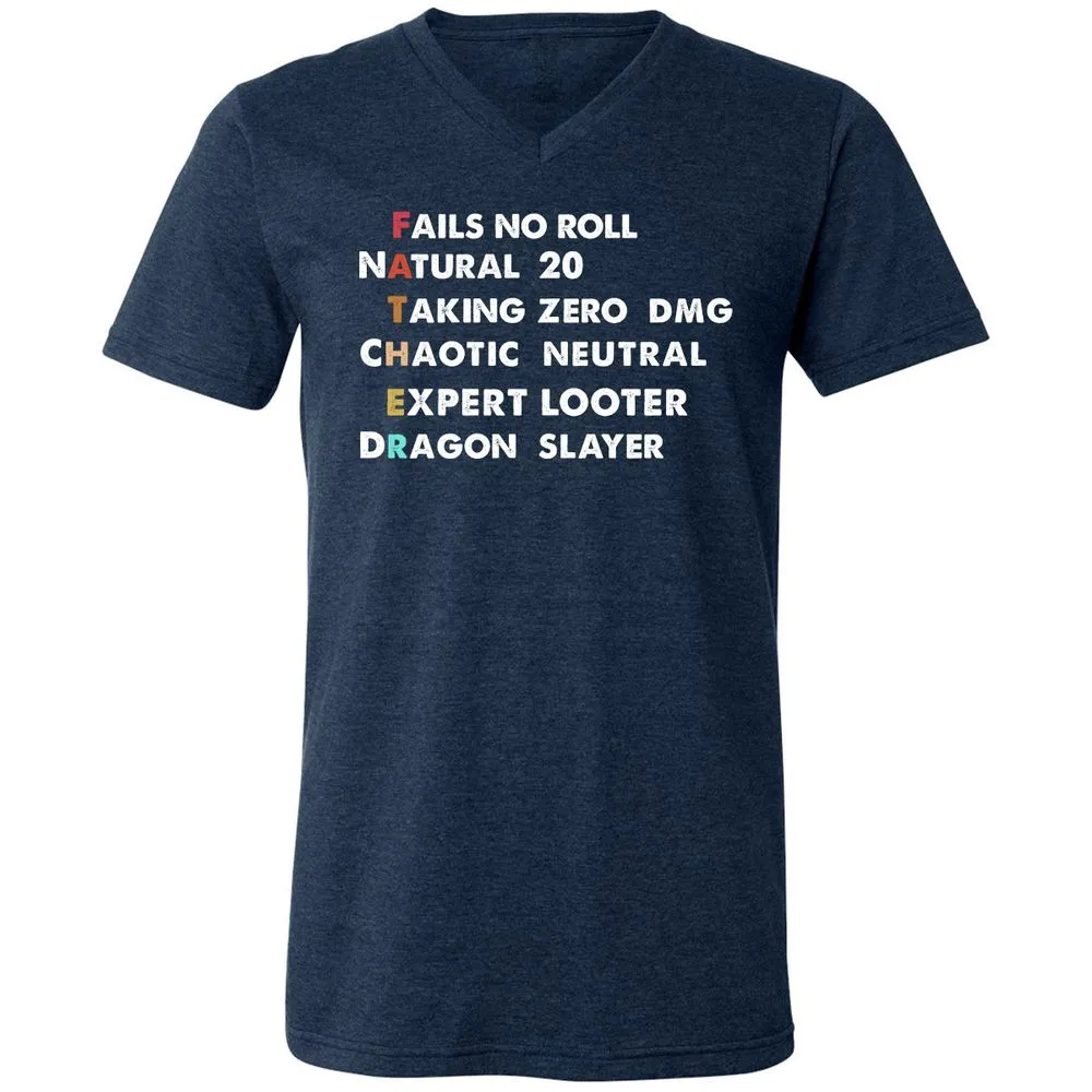 Father D&D Unisex V-Neck T-Shirt - Heather Navy - 15