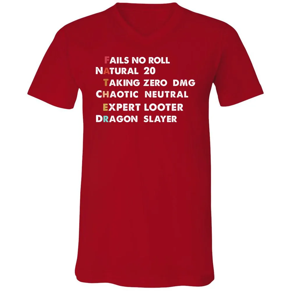 Father D&D Unisex V-Neck T-Shirt - Red - 3
