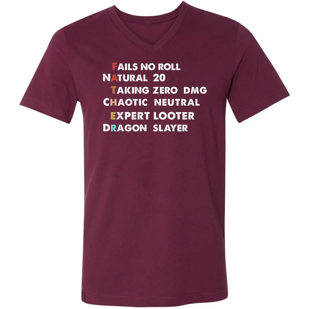 Father D&D Unisex V-Neck T-Shirt - Maroon - 6