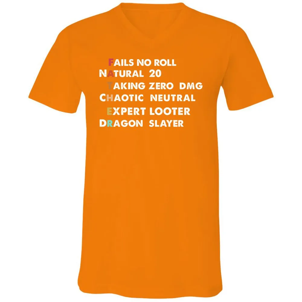 Father D&D Unisex V-Neck T-Shirt - Orange - 11