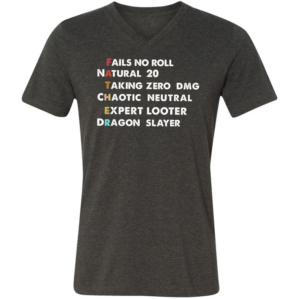 Father D&D Unisex V-Neck T-Shirt - Dark Grey Heather - 8