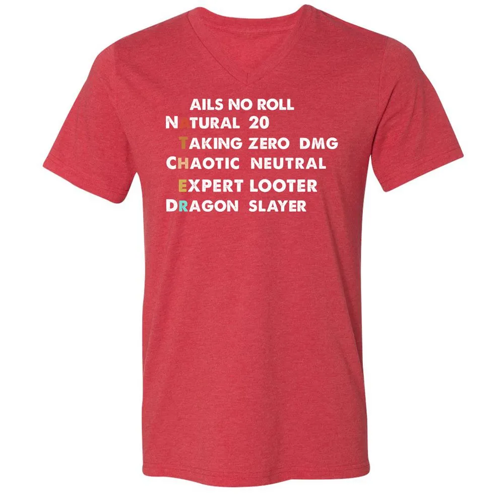 Father D&D Unisex V-Neck T-Shirt - Heather Red - 16