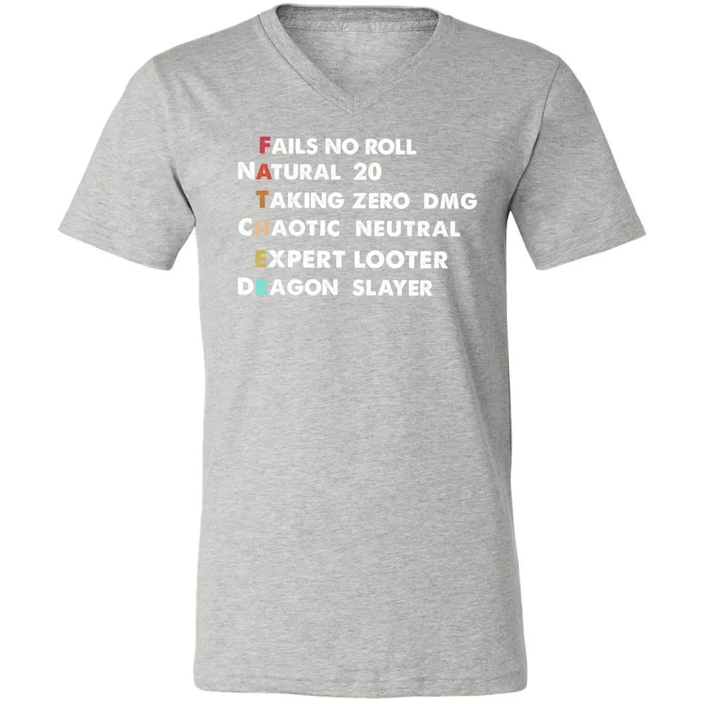 Father D&D Unisex V-Neck T-Shirt - Athletic Heather - 7