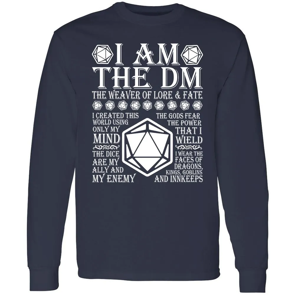 I Am The DM The Weaver Of Lore And Fate Long Sleeve T-Shirt - Navy - 2