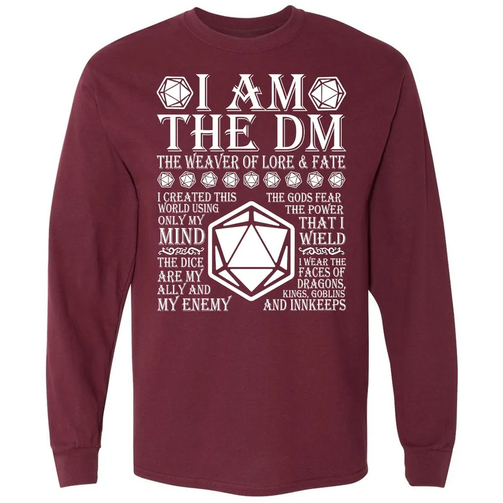 I Am The DM The Weaver Of Lore And Fate Long Sleeve T-Shirt - Maroon - 11