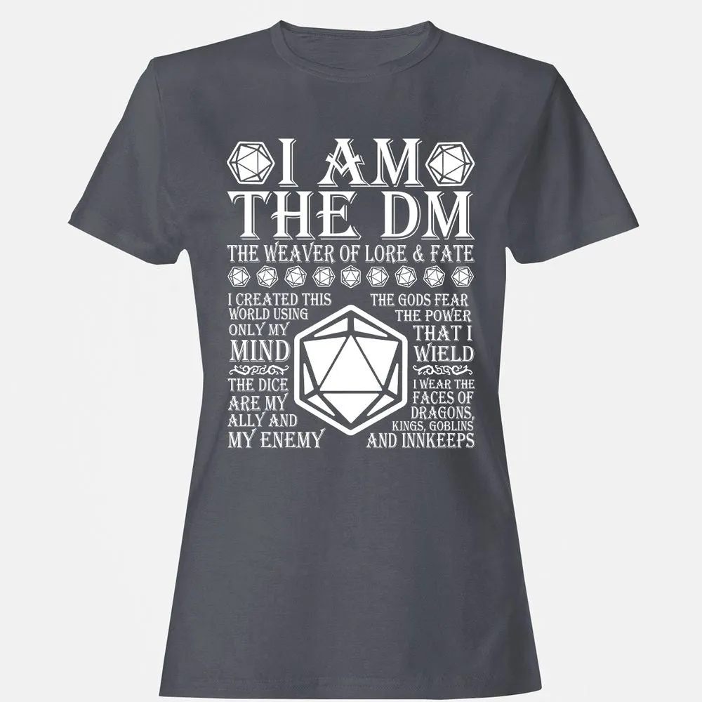 I Am The DM The Weaver Of Lore And Fate Women's T-Shirt - Dark Heather - 5