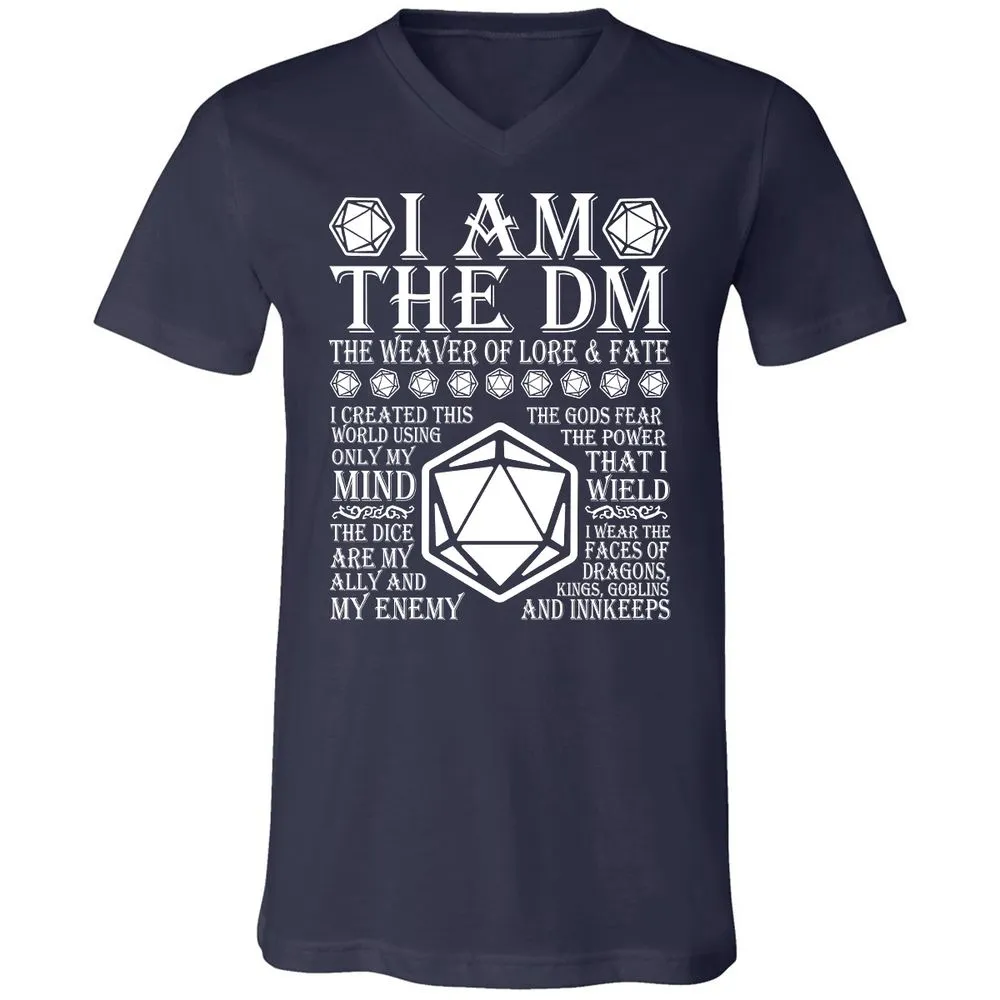I Am The DM The Weaver Of Lore And Fate Unisex V-Neck T-Shirt - Navy - 2