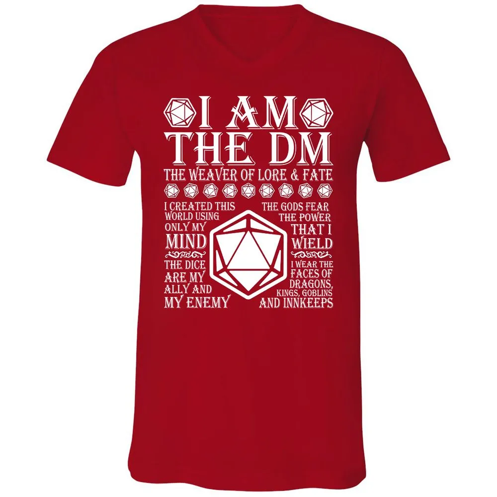 I Am The DM The Weaver Of Lore And Fate Unisex V-Neck T-Shirt - Red - 3