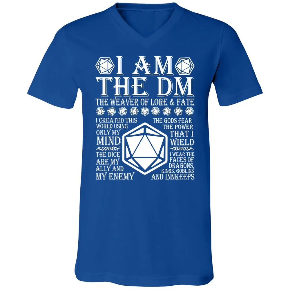 I Am The DM The Weaver Of Lore And Fate Unisex V-Neck T-Shirt - True Royal - 4
