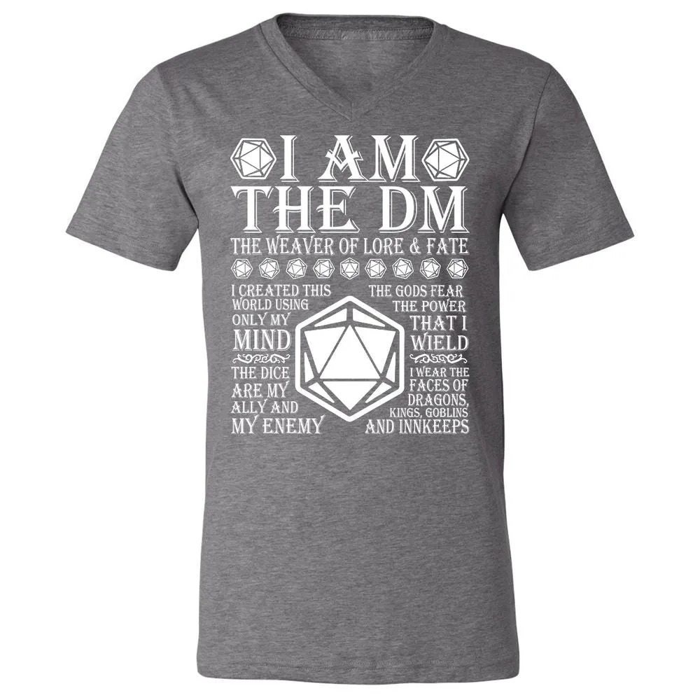 I Am The DM The Weaver Of Lore And Fate Unisex V-Neck T-Shirt - Deep Heather - 13