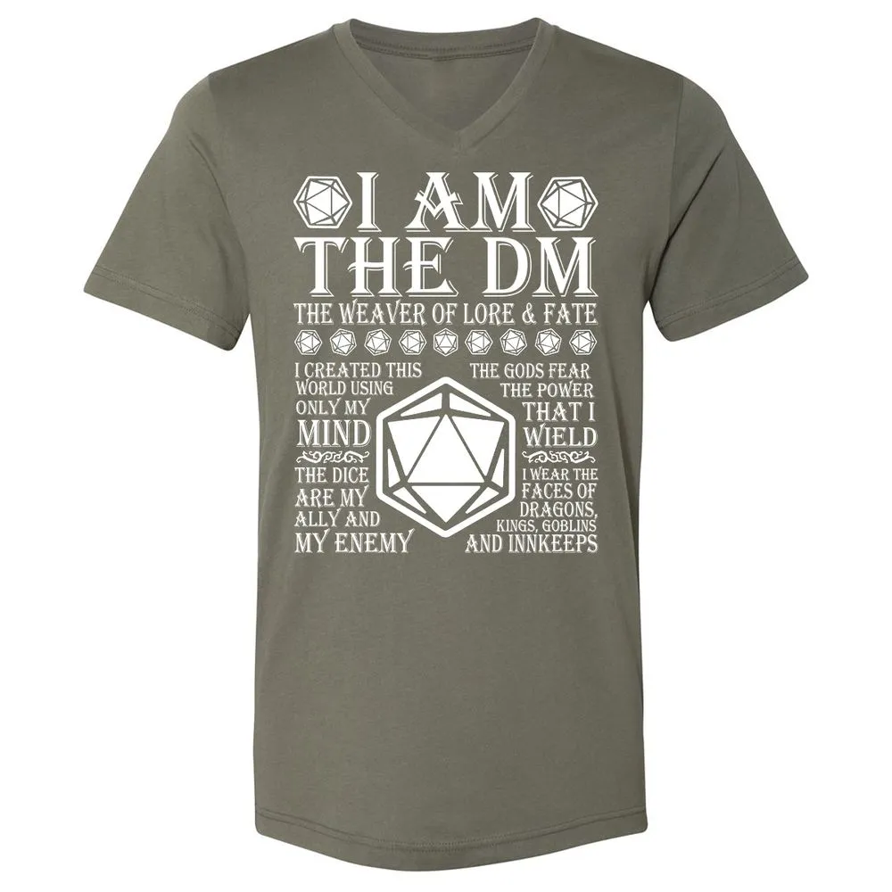 I Am The DM The Weaver Of Lore And Fate Unisex V-Neck T-Shirt - Military Green - 10