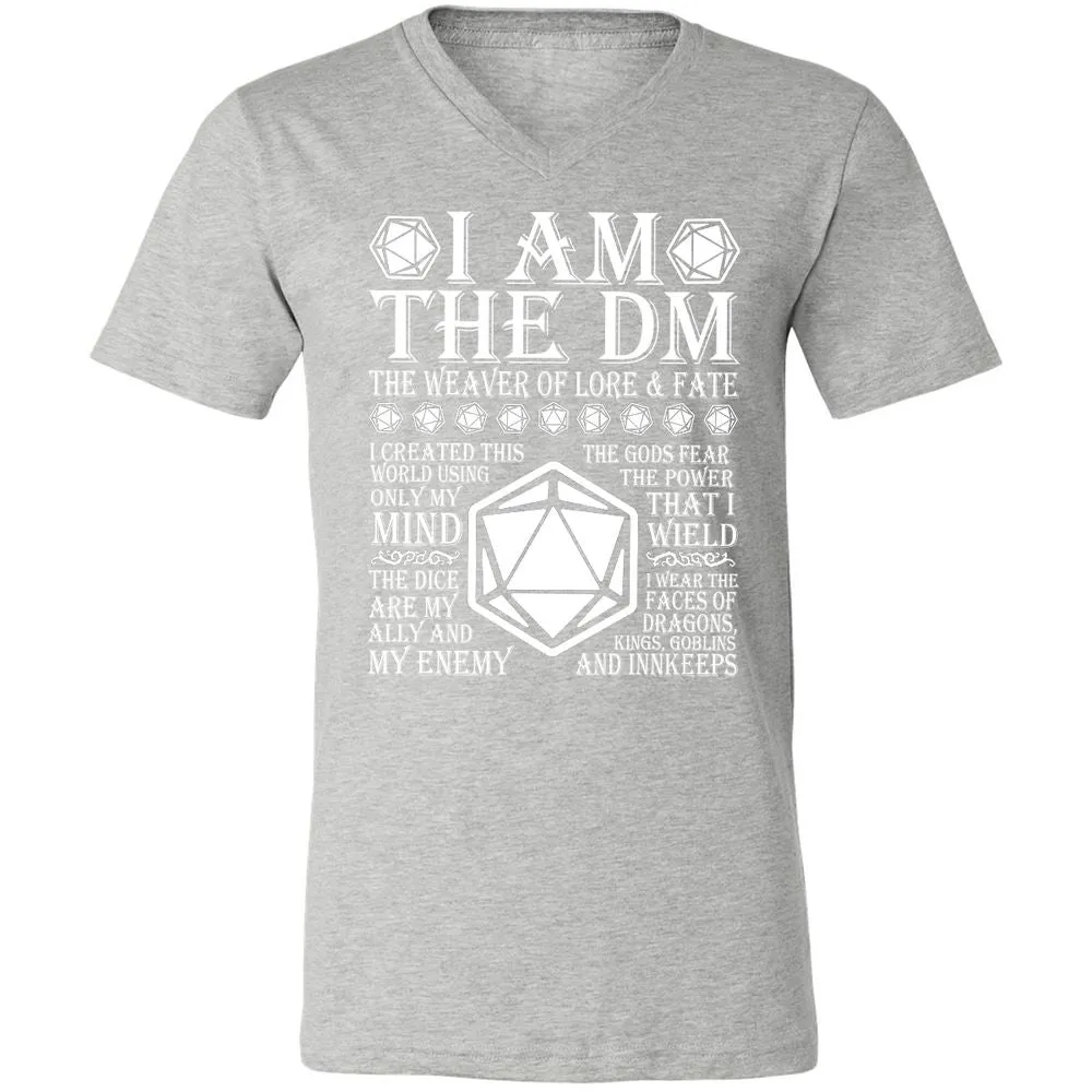 I Am The DM The Weaver Of Lore And Fate Unisex V-Neck T-Shirt - Athletic Heather - 7