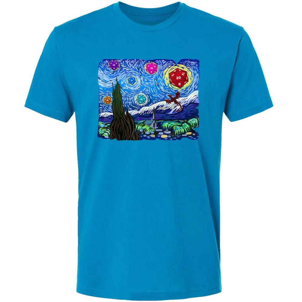Dragon Starry Night Premium Unisex T-Shirt - Turquoise - 16