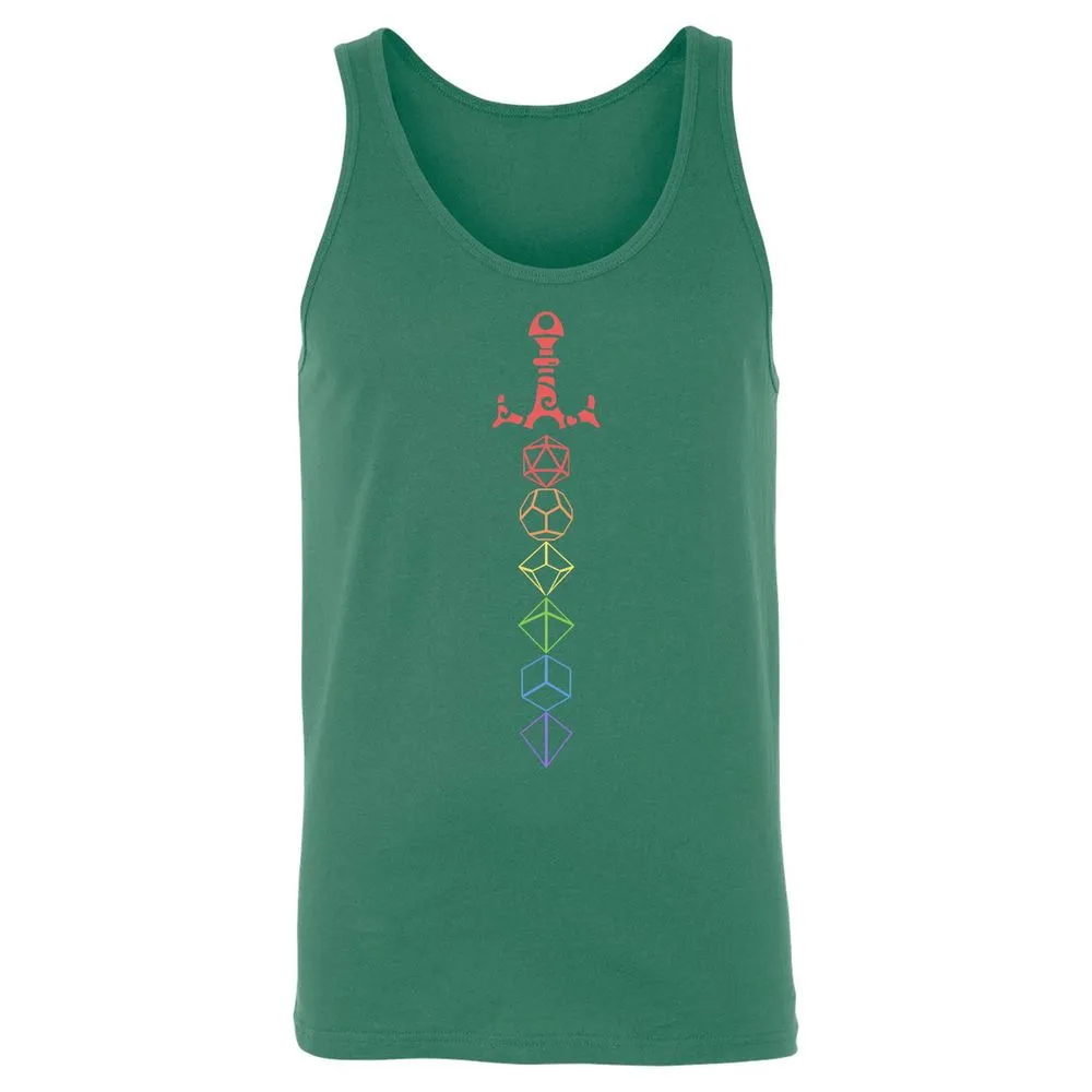 Rainbow Dice Sword LGBT Unisex Jersey Tank - Kelly - 9