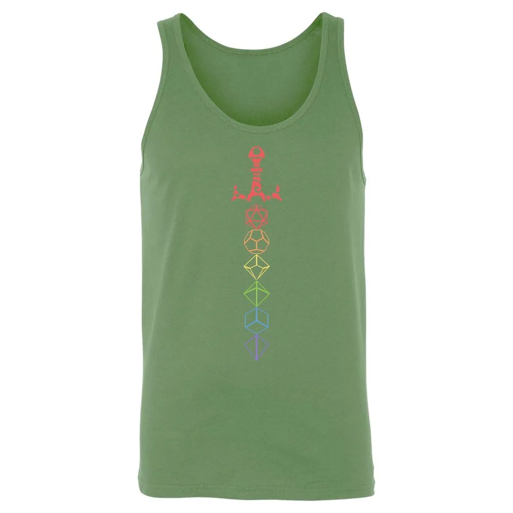 Rainbow Dice Sword LGBT Unisex Jersey Tank - Leaf - 10