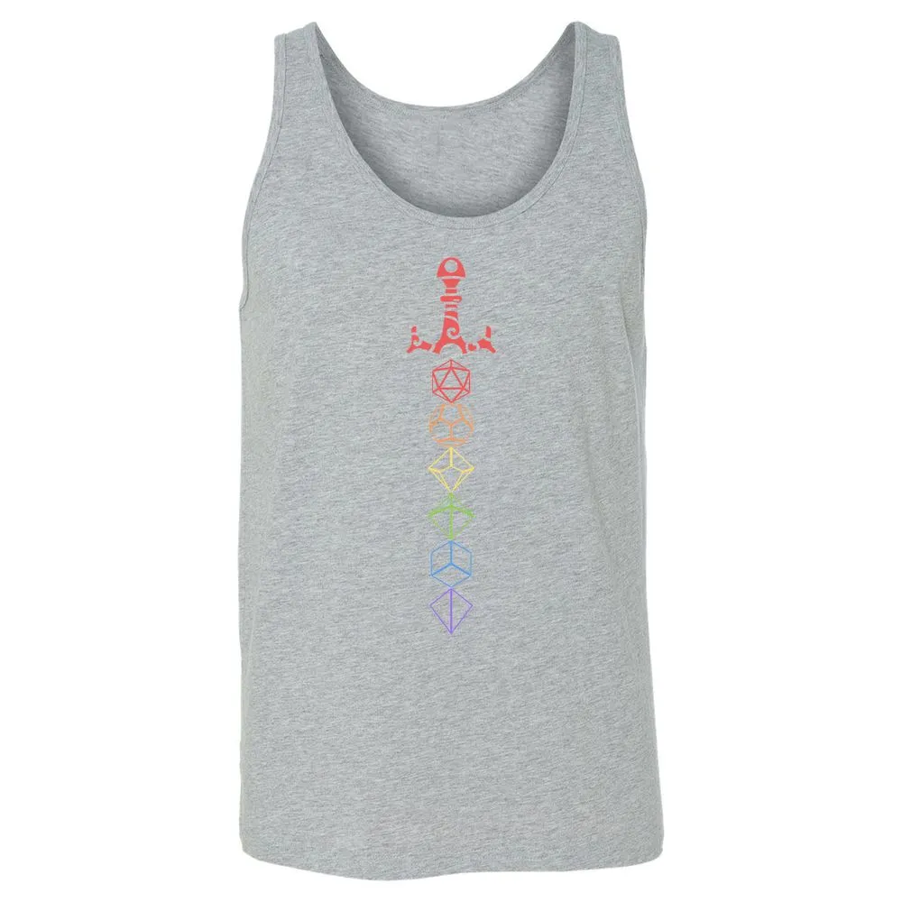 Rainbow Dice Sword LGBT Unisex Jersey Tank - Athletic Heather - 4