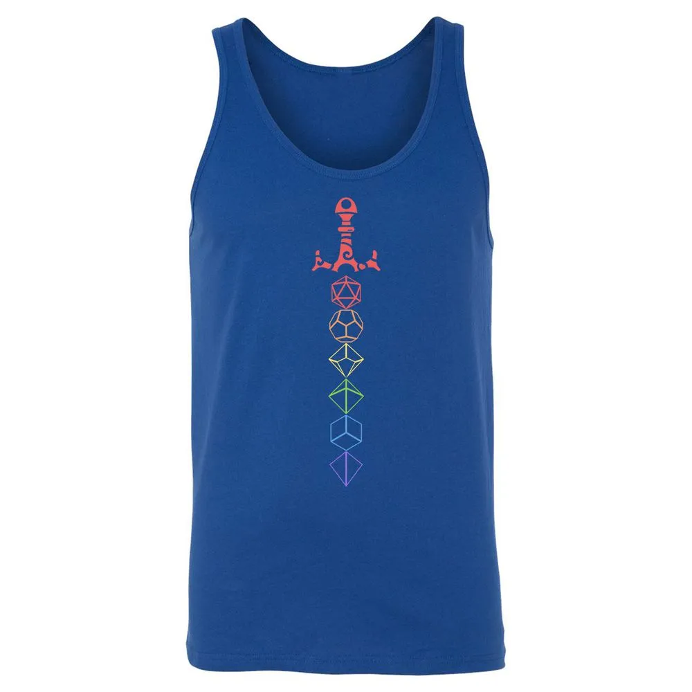 Rainbow Dice Sword LGBT Unisex Jersey Tank - True Royal - 13
