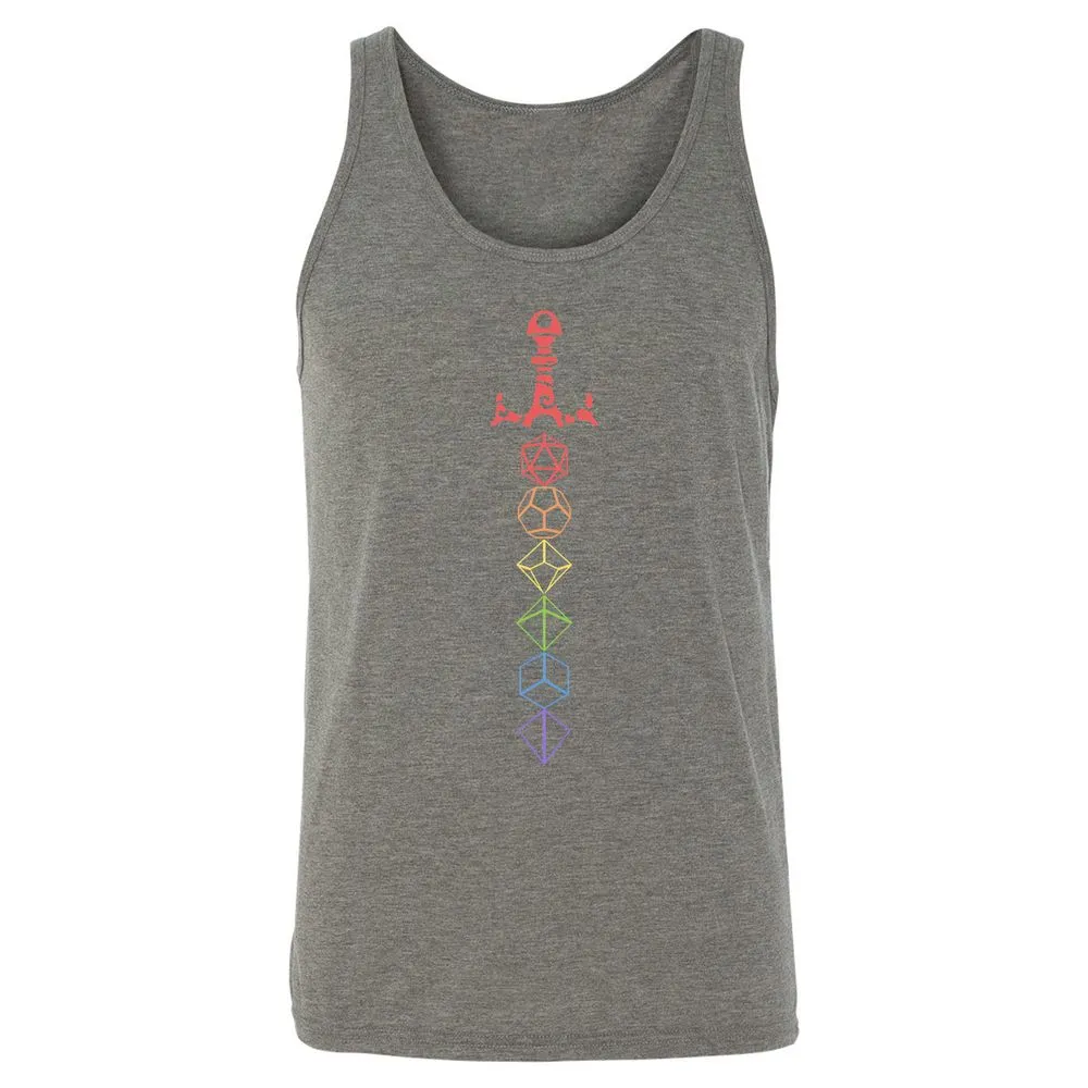 Rainbow Dice Sword LGBT Unisex Jersey Tank - Grey Triblend - 8