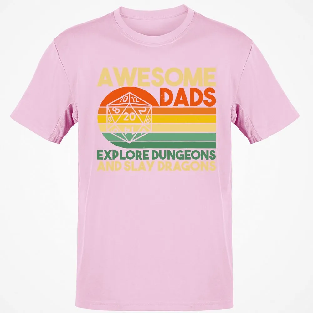 Awesome Dads Explore Dungeons Classic Unisex T-Shirt - Light Pink - 5
