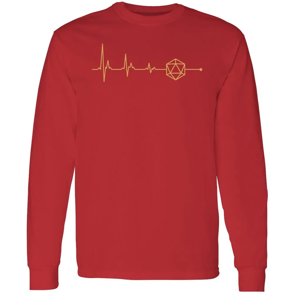 D20 Dice Is My Life Long Sleeve T-Shirt - Red - 14