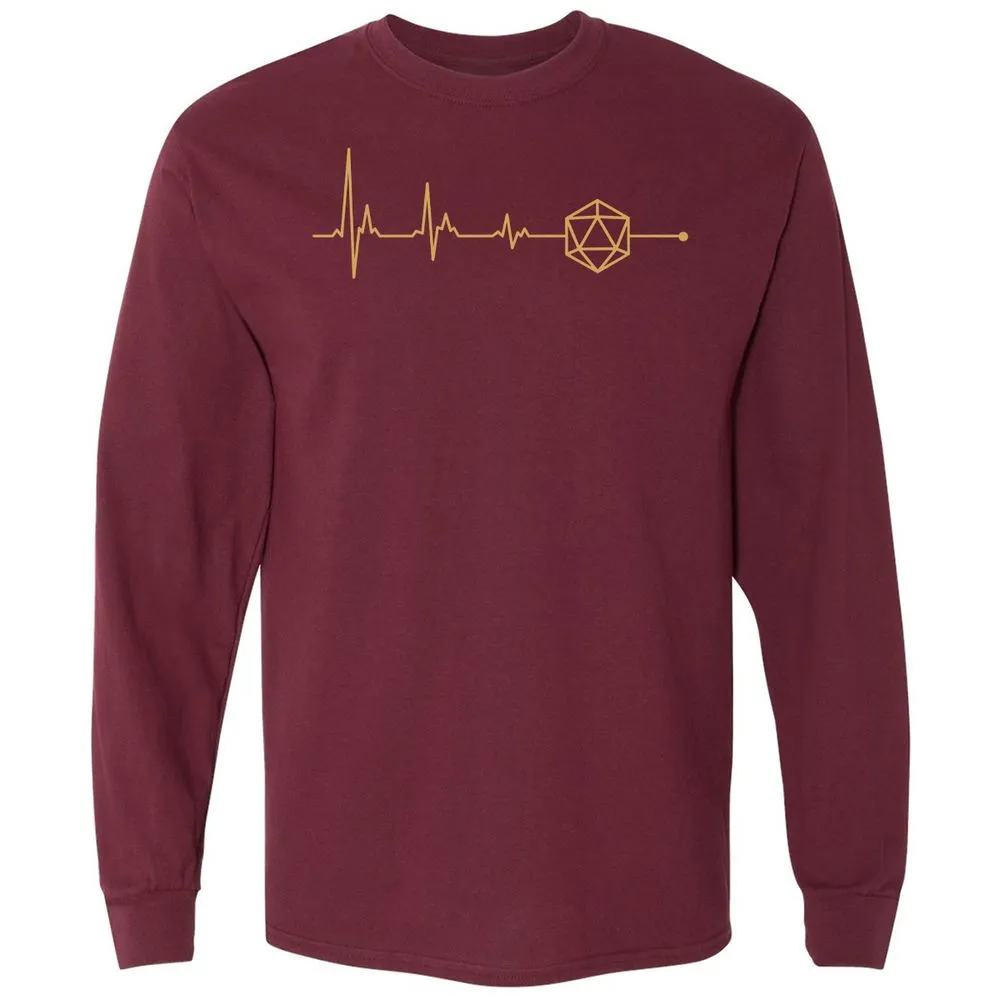 D20 Dice Is My Life Long Sleeve T-Shirt - Maroon - 11