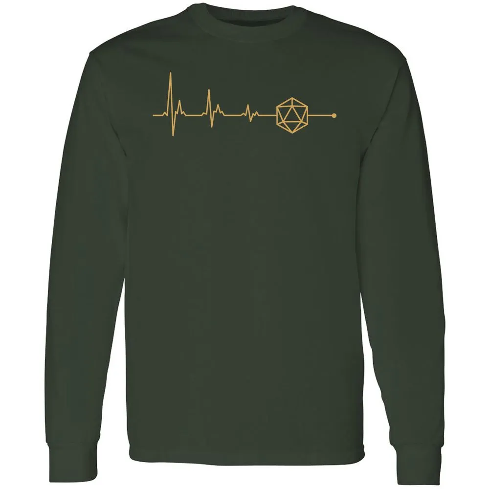 D20 Dice Is My Life Long Sleeve T-Shirt - Forest Green - 4