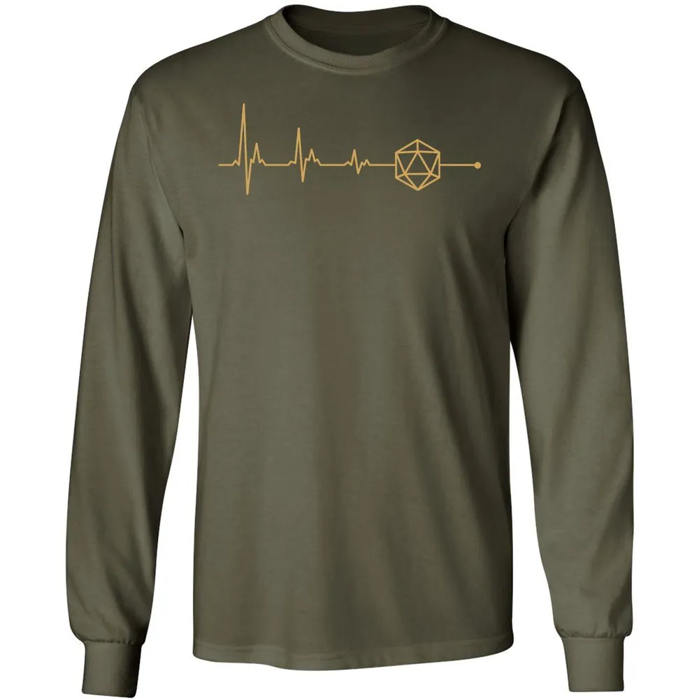 D20 Dice Is My Life Long Sleeve T-Shirt - Military Green - 16