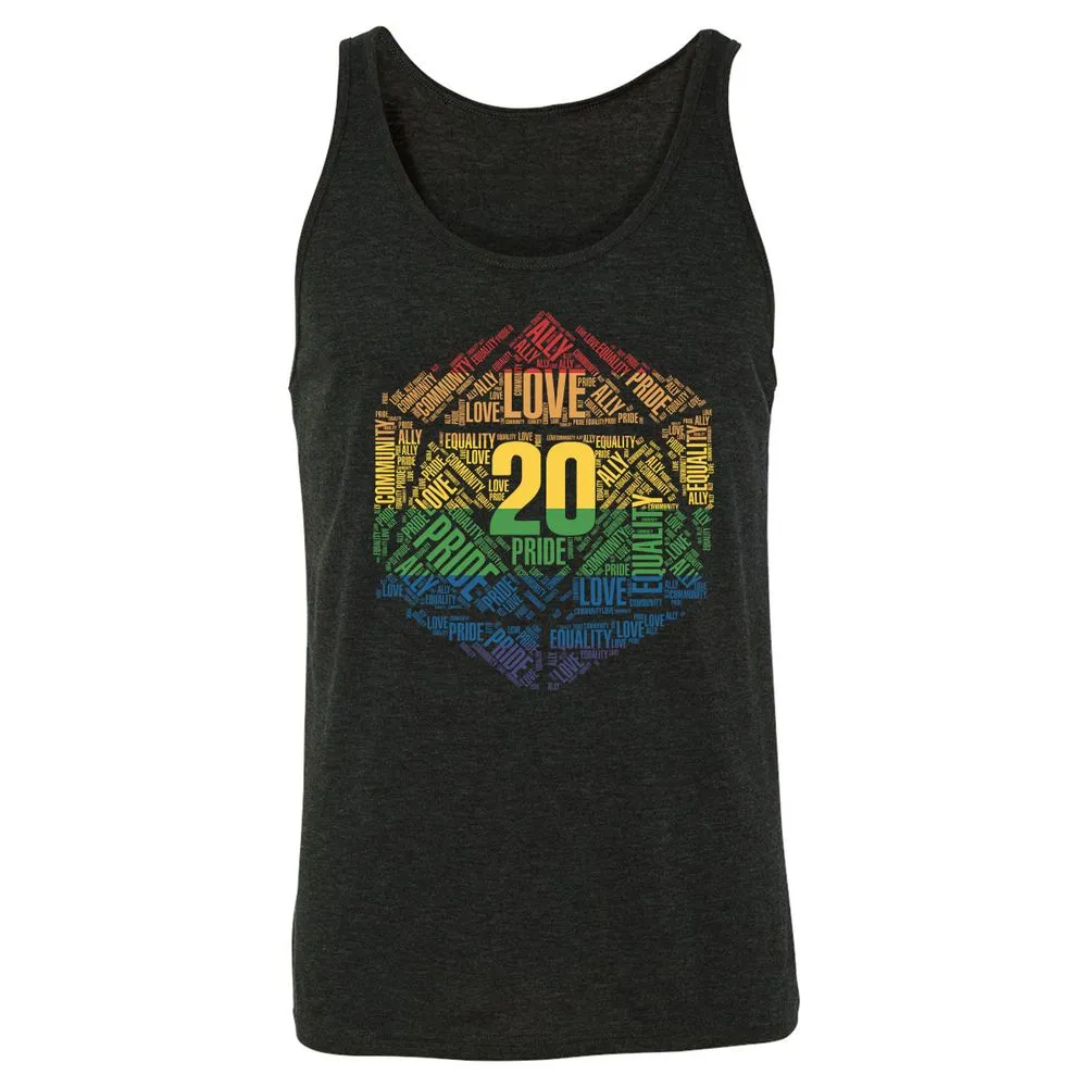 D20 Pride Unisex Jersey Tank - Charcoal Black Triblend - 5