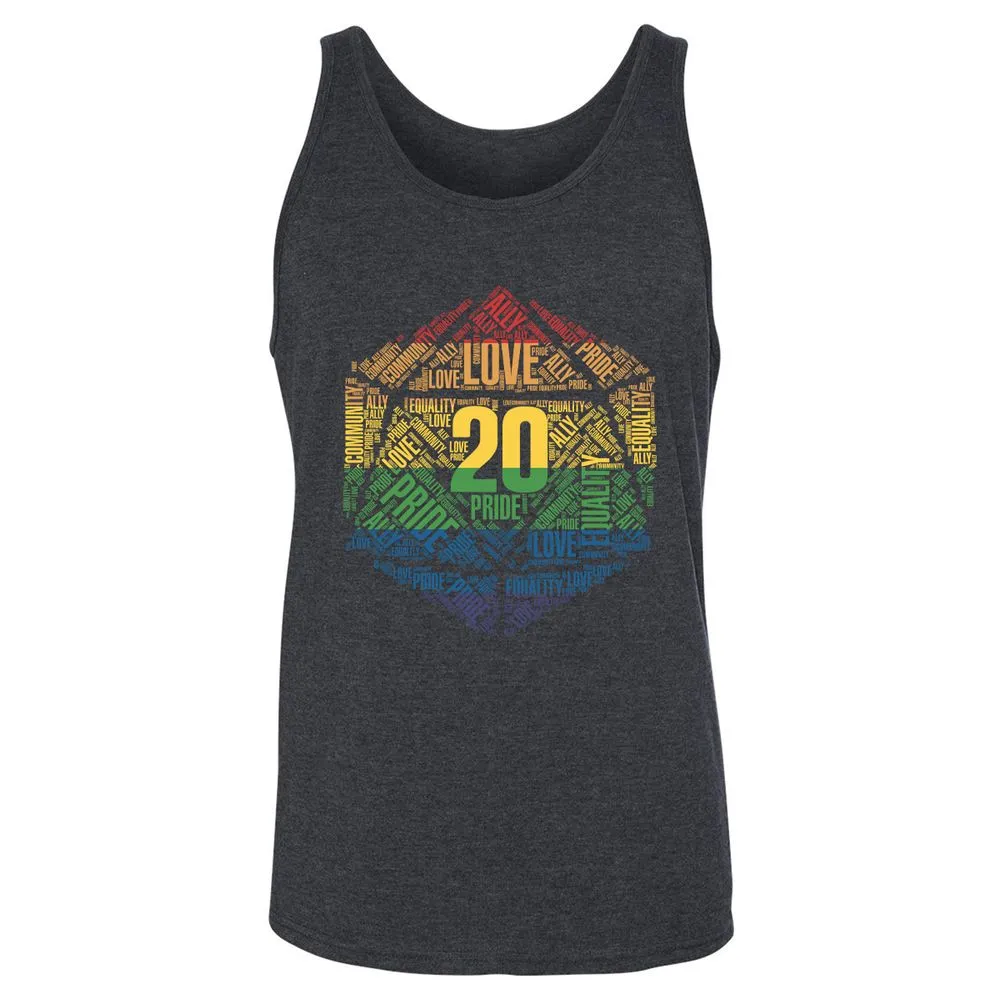 D20 Pride Unisex Jersey Tank - Dark Grey Heather - 6