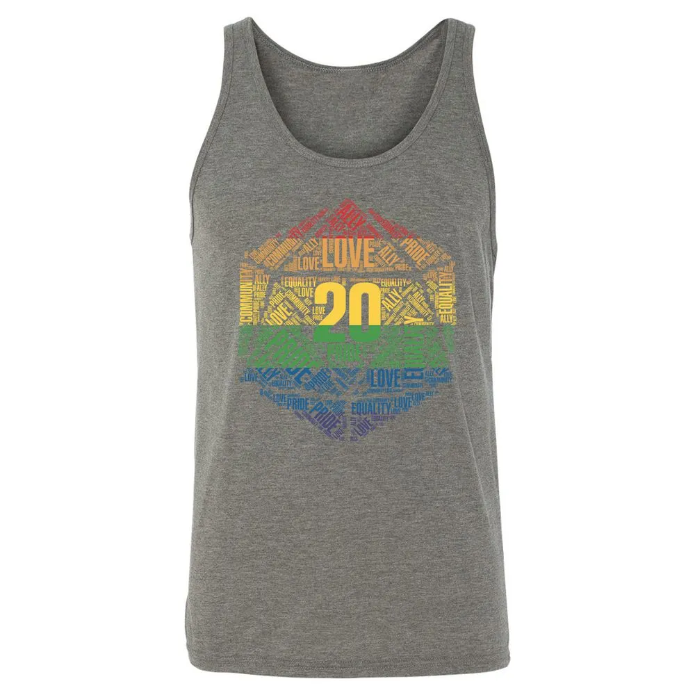 D20 Pride Unisex Jersey Tank - Grey Triblend - 8