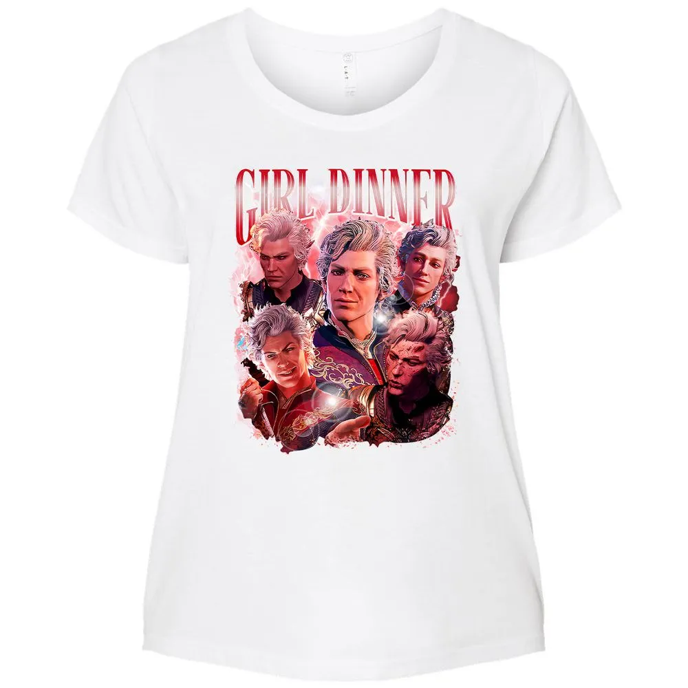 Astarion Girl Dinner Ladies Curvy Jersey - White - 6