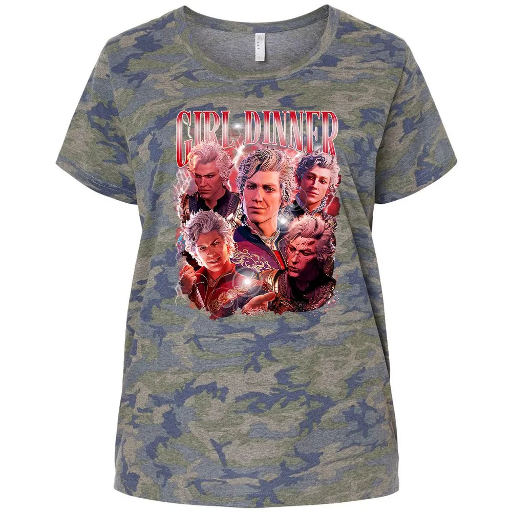 Astarion Girl Dinner Ladies Curvy Jersey - Vintage Camo - 5