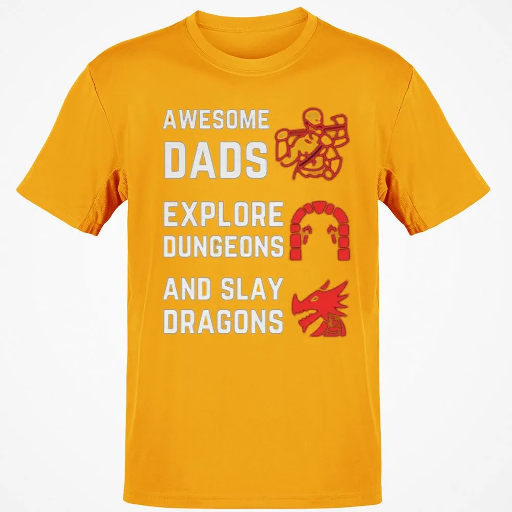 Awesome Dad Fathers Day Classic Unisex T-Shirt - Gold - 4
