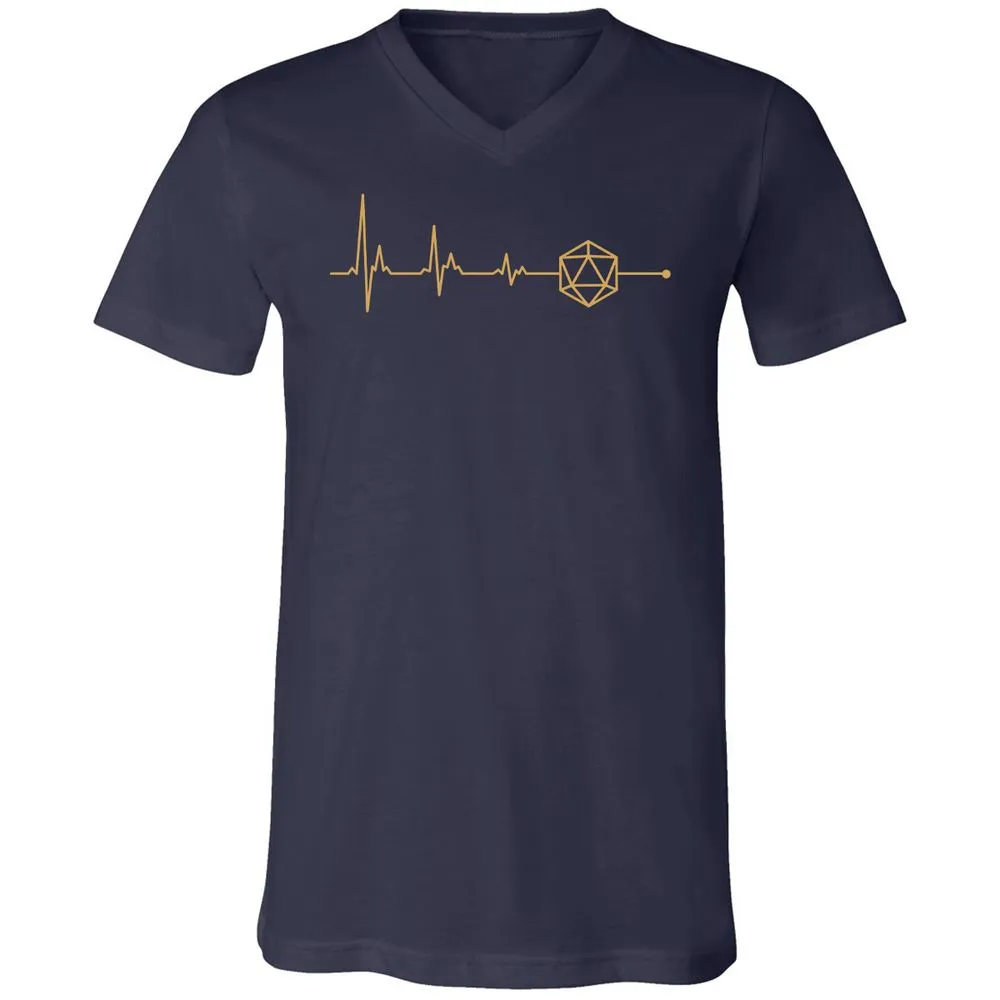 D20 Dice Is My Life Unisex V-Neck T-Shirt - Navy - 2