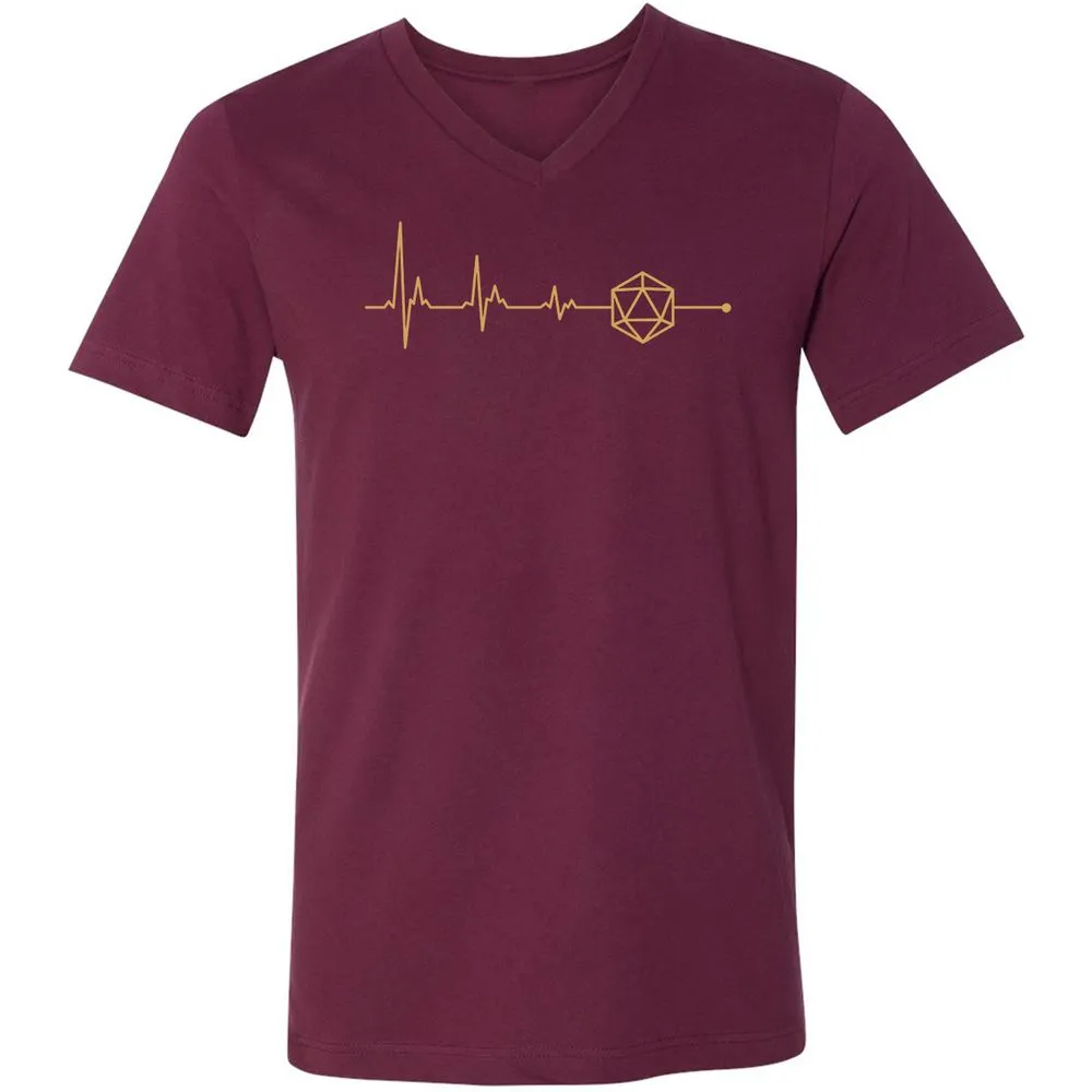 D20 Dice Is My Life Unisex V-Neck T-Shirt - Maroon - 6