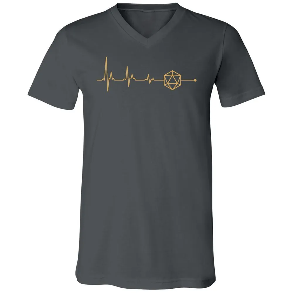 D20 Dice Is My Life Unisex V-Neck T-Shirt - Asphalt - 12