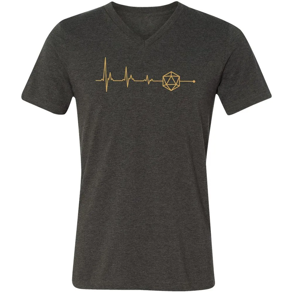 D20 Dice Is My Life Unisex V-Neck T-Shirt - Dark Grey Heather - 8