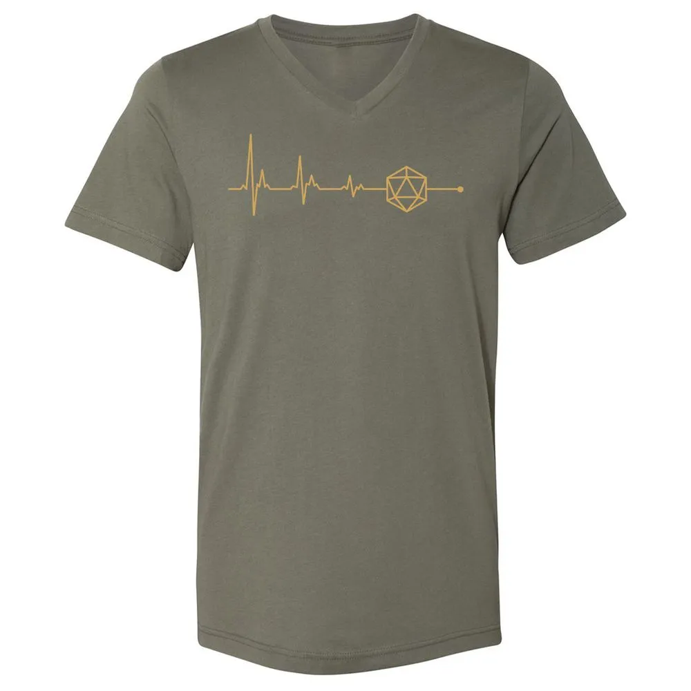 D20 Dice Is My Life Unisex V-Neck T-Shirt - Military Green - 10