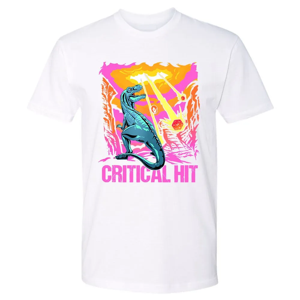Dinosaur Critical Hit Premium Unisex T-Shirt - White - 4