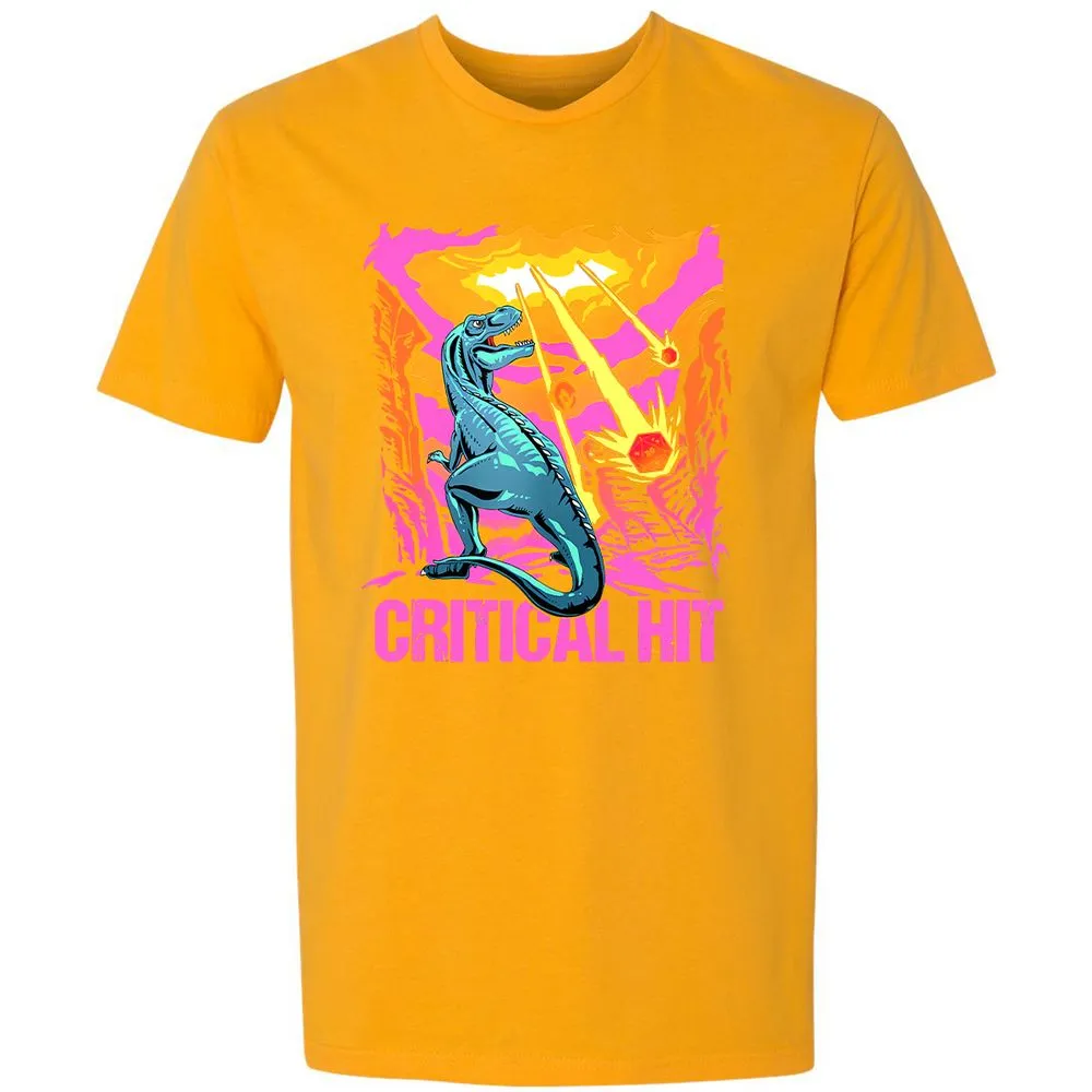 Dinosaur Critical Hit Premium Unisex T-Shirt - Gold - 12