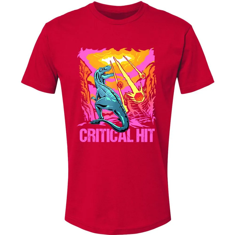 Dinosaur Critical Hit Premium Unisex T-Shirt - Red - 6