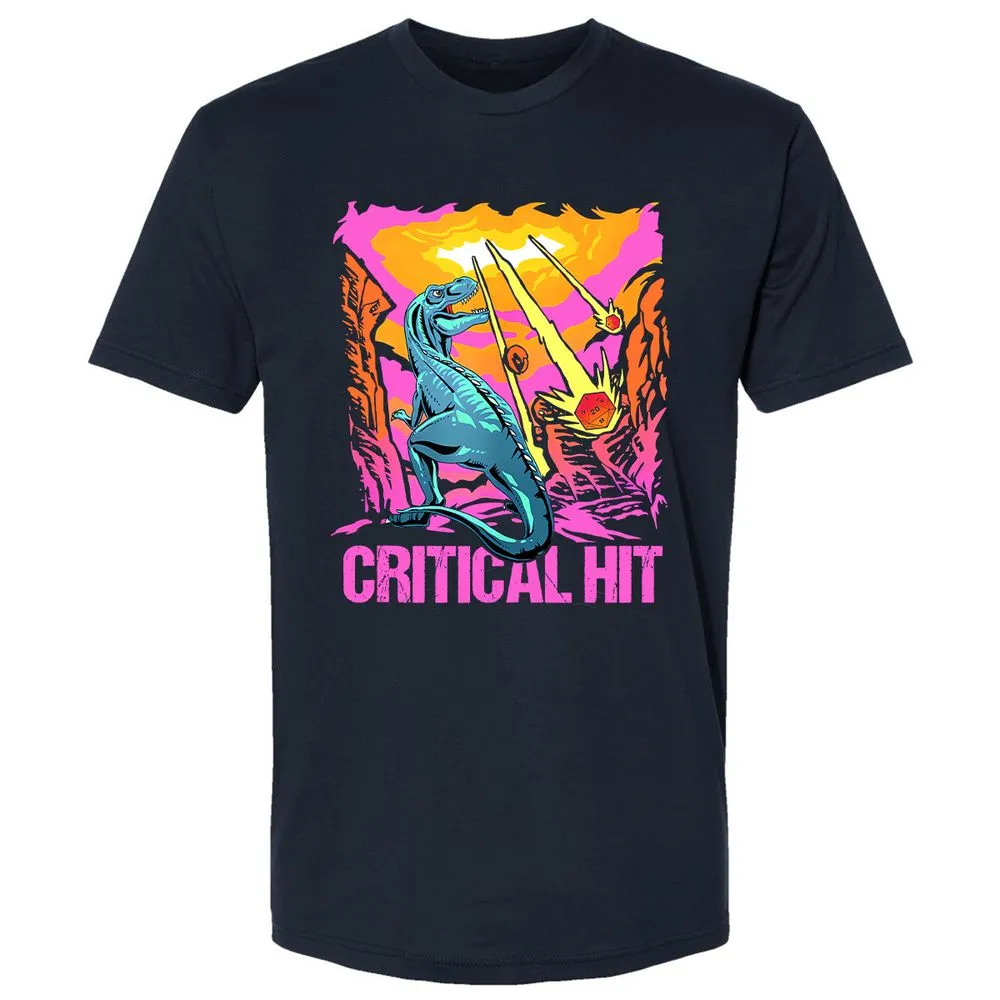 Dinosaur Critical Hit Premium Unisex T-Shirt - Midnight Navy - 2