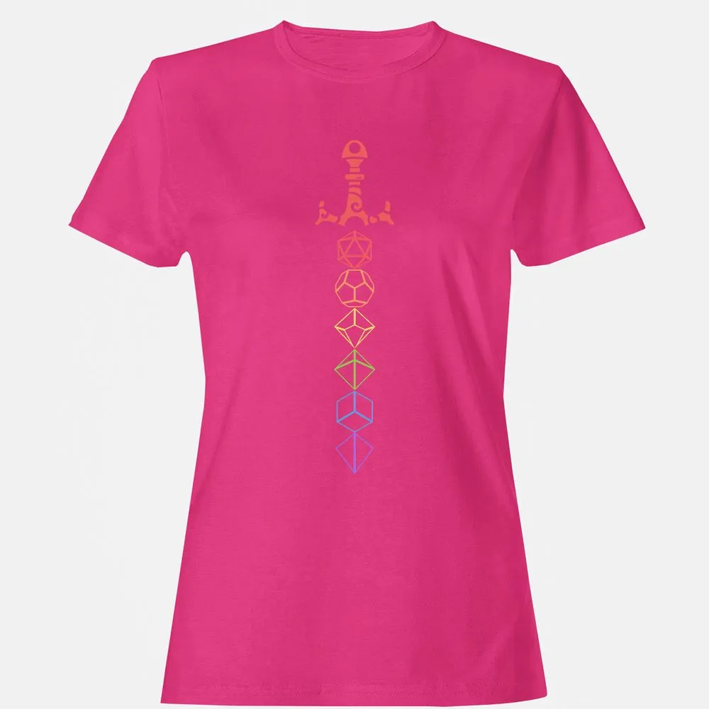 Rainbow Dice Sword LGBT Women's T-Shirt - Heliconia - 6