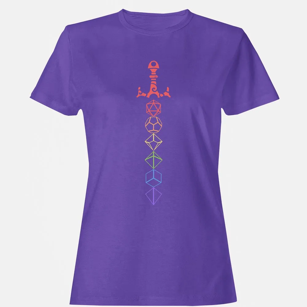 Rainbow Dice Sword LGBT Women's T-Shirt - Purple - 12