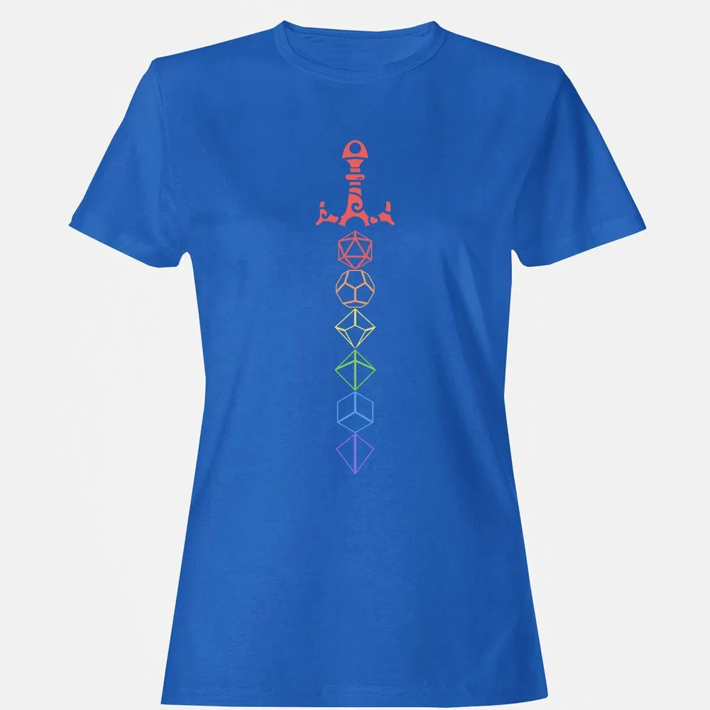 Rainbow Dice Sword LGBT Women's T-Shirt - Royal - 14